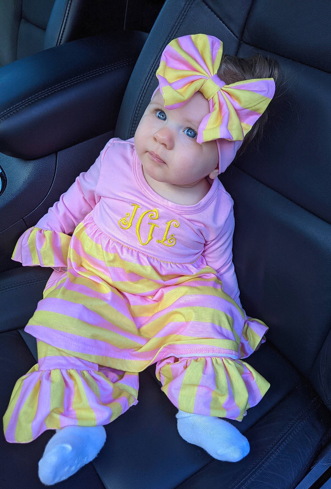 Jennifer joined the competition — help win amazing prizes! auto_part, baby, baby_products, baby_toddler_clothing, cap, car_seat, car_seat_cover, cheek, child, comfort, cool, fun, headwear, magenta, person, pink, purple, sleeve, sock, toddler
