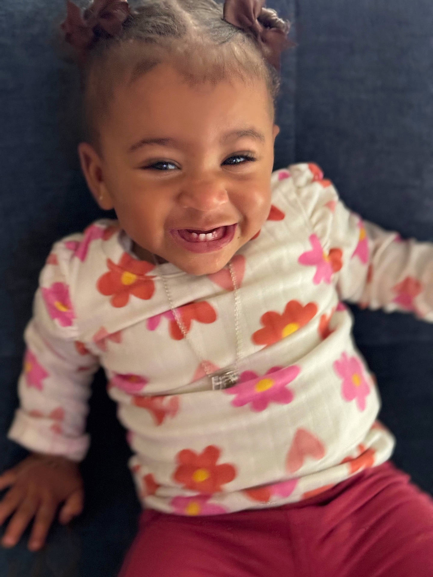 Harlyn is registered to the contest to win money with this photo: accessories, applique, baby, babylaughing, blouse, clothing, dress, face, happy, head, jewelry, laughing, pants, pattern, person, photography, portrait, shirt, sleeve, smile