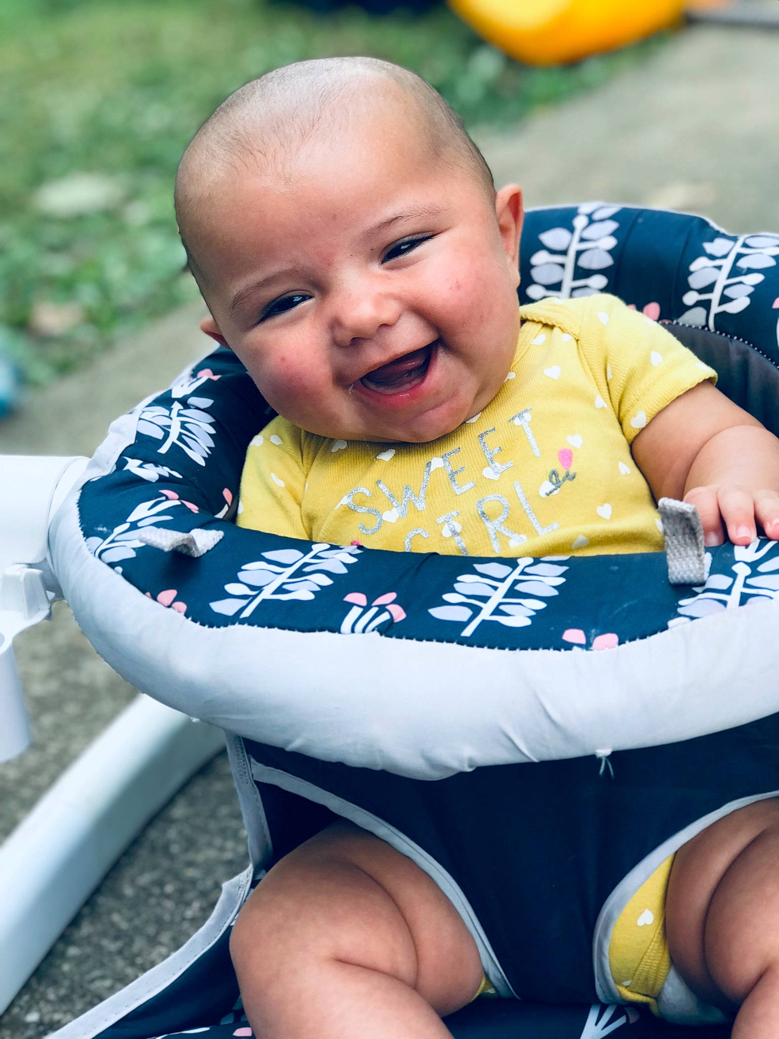 Amaya joined the competition — help win amazing prizes! baby, baby_toddler_clothing, blue, child, electric_blue, face, facial_expression, fun, grass, happy, leisure, people, person, recreation, sleeve, smile, summer, t_shirt, thigh, toddler