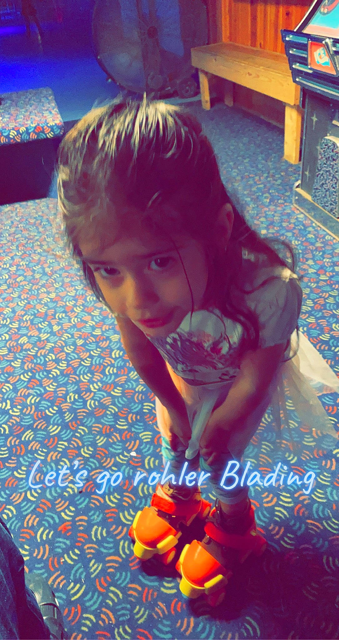 Luciana joined the competition — help win amazing prizes! baby_toddler_clothing, blue, child, city, electric_blue, floor, flooring, fun, happy, leisure, orange, pattern, person, petal, play, purple, sitting, snapshot, t_shirt, toddler