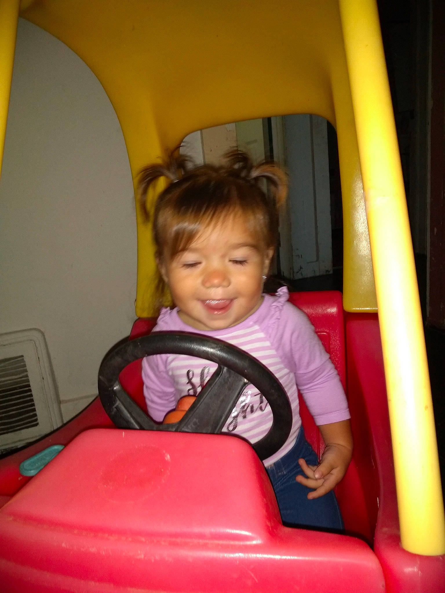 Luisa joined the competition — help win amazing prizes! baby_products, child, day, facial_expression, fun, infant, joy, leisure, person, pink, play, product, red, sitting, smile, toddler, yellow