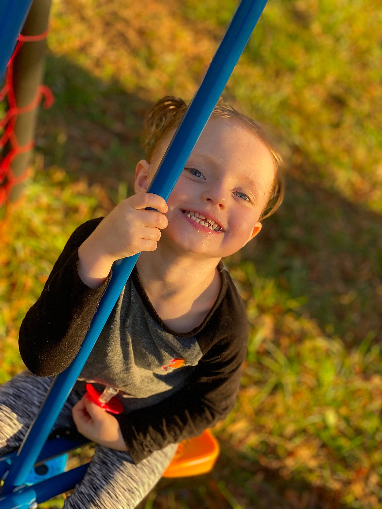 Rosalie joined the competition — help win amazing prizes! baby, child, city, electric_blue, flash_photography, fun, grass, grassland, happy, head, joy, leaf, leisure, outdoor_play_equipment, people_in_nature, person, recreation, smile, sunlight, swing