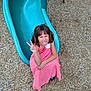 Natalee is registered to the contest to win money with this photo: child, girl, playground, slide, polka_dot_dress, peace_sign, tongue_out, wood_chips, outdoor, happy, casual_clothing, fun, summer, play, smiling, short_hair, cute, leisure, childhood, recreation