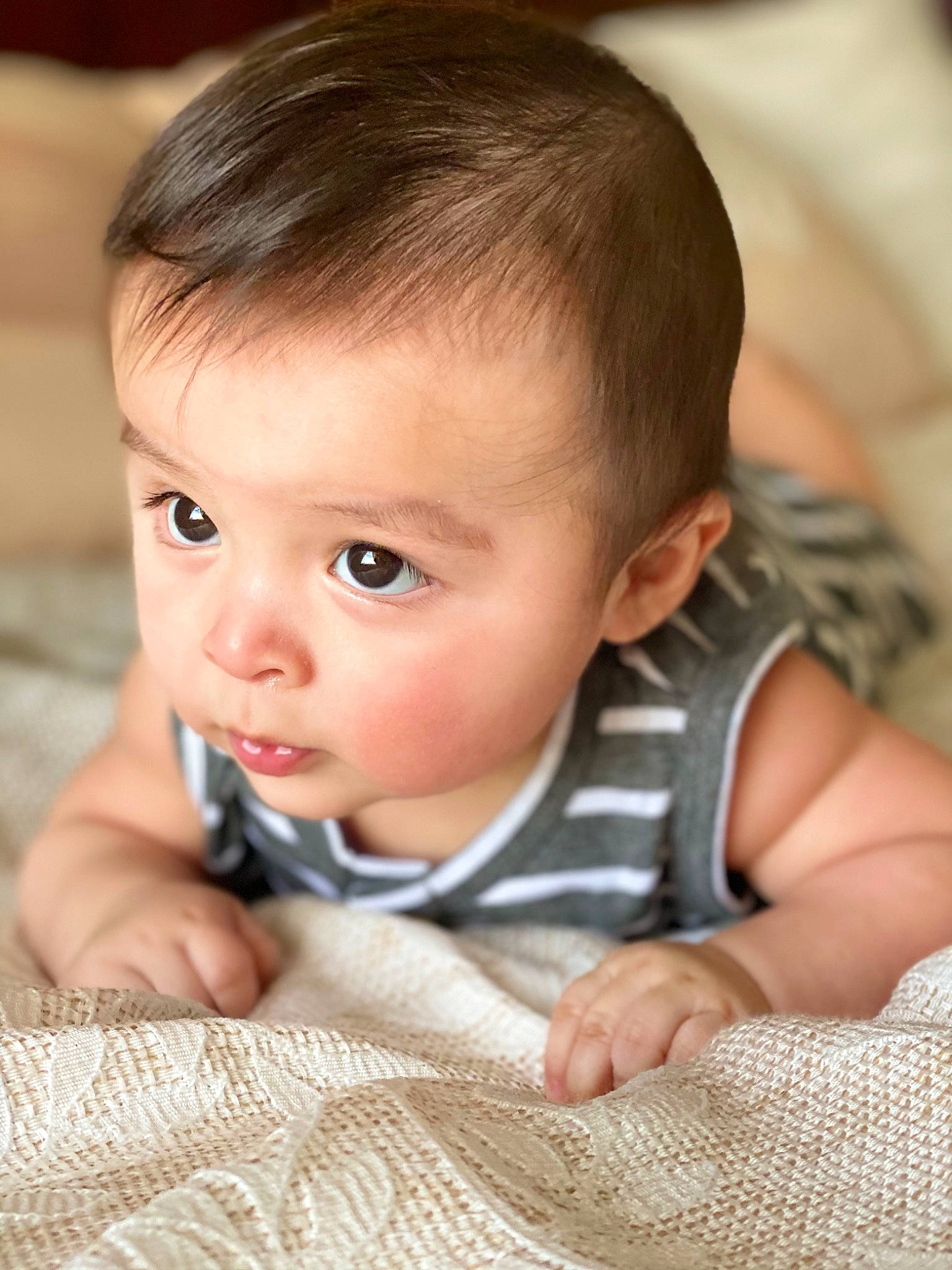 Damian joined the competition — help win amazing prizes! baby, baby_toddler_clothing, cheek, chin, eye, eyebrow, eyelash, face, finger, floor, flooring, forehead, happy, iris, lip, mouth, neck, nose, person, skin