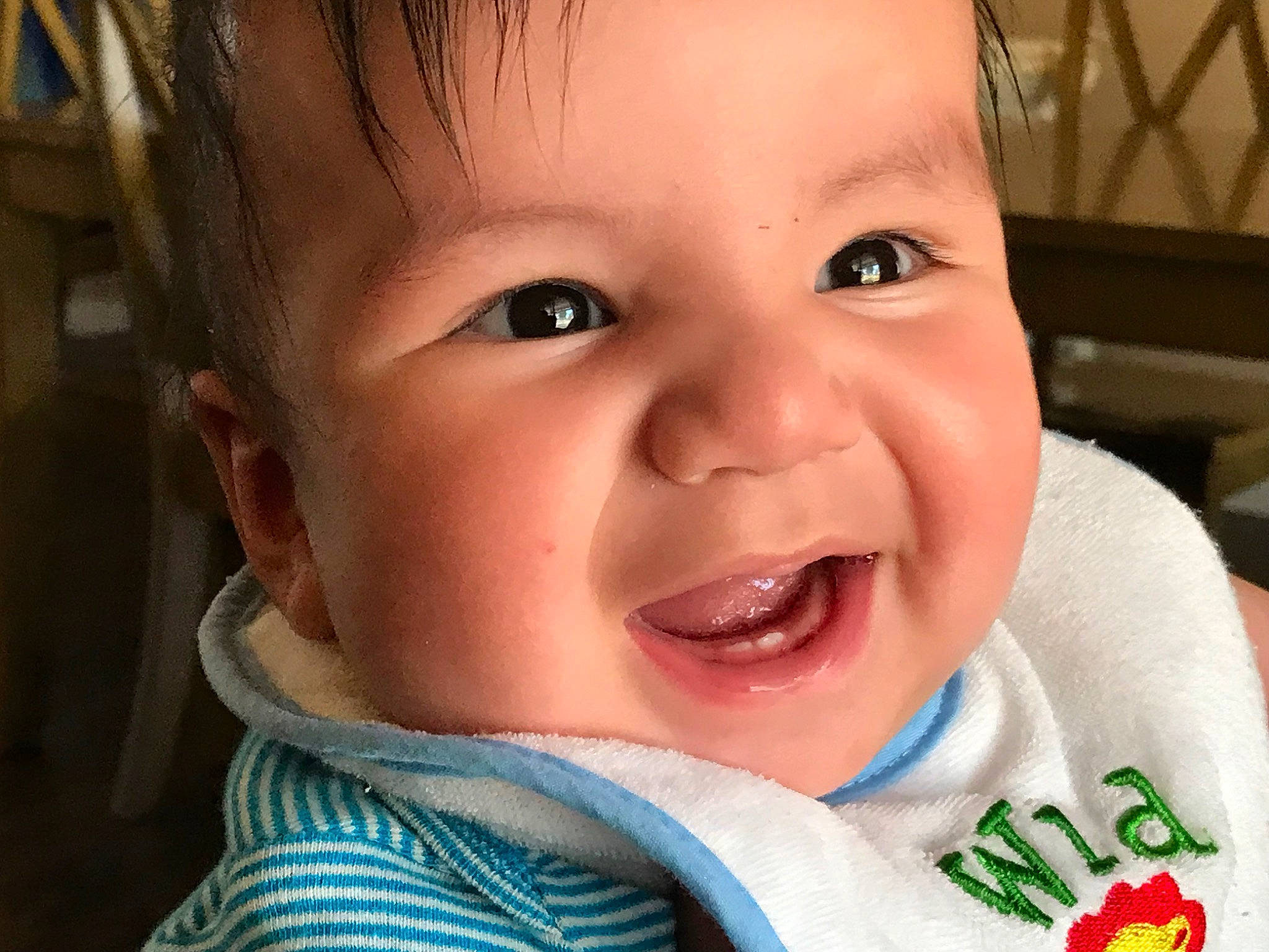 Daxton is registered to the contest to win money with this photo: baby, cheek, ear, eye, eyebrow, eyelash, face, forehead, gesture, happy, head, headwear, iris, jaw, lip, mouth, nose, person, skin, smile