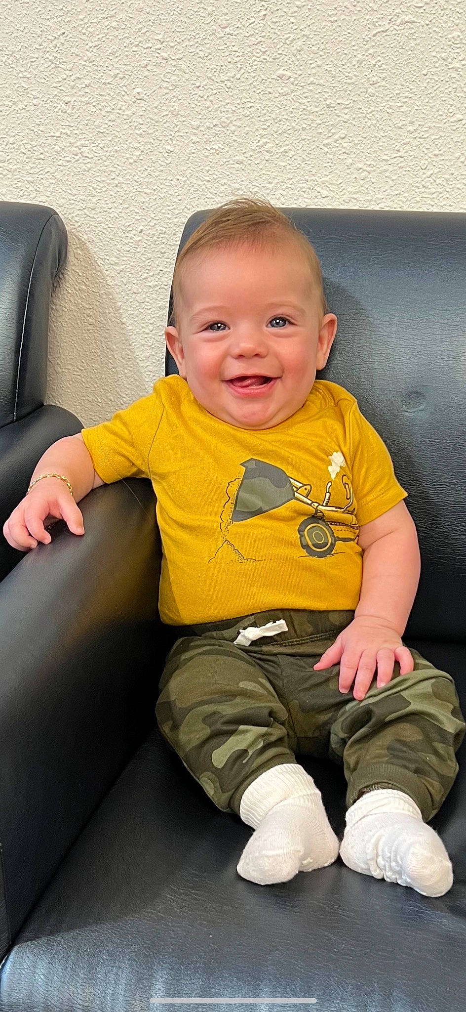 Giovanni joined the competition — help win amazing prizes! baby, baby_toddler_clothing, cheek, chin, clothing, comfort, face, facial_expression, finger, fun, happy, head, joy, leg, person, product, skin, sleeve, smile, standing