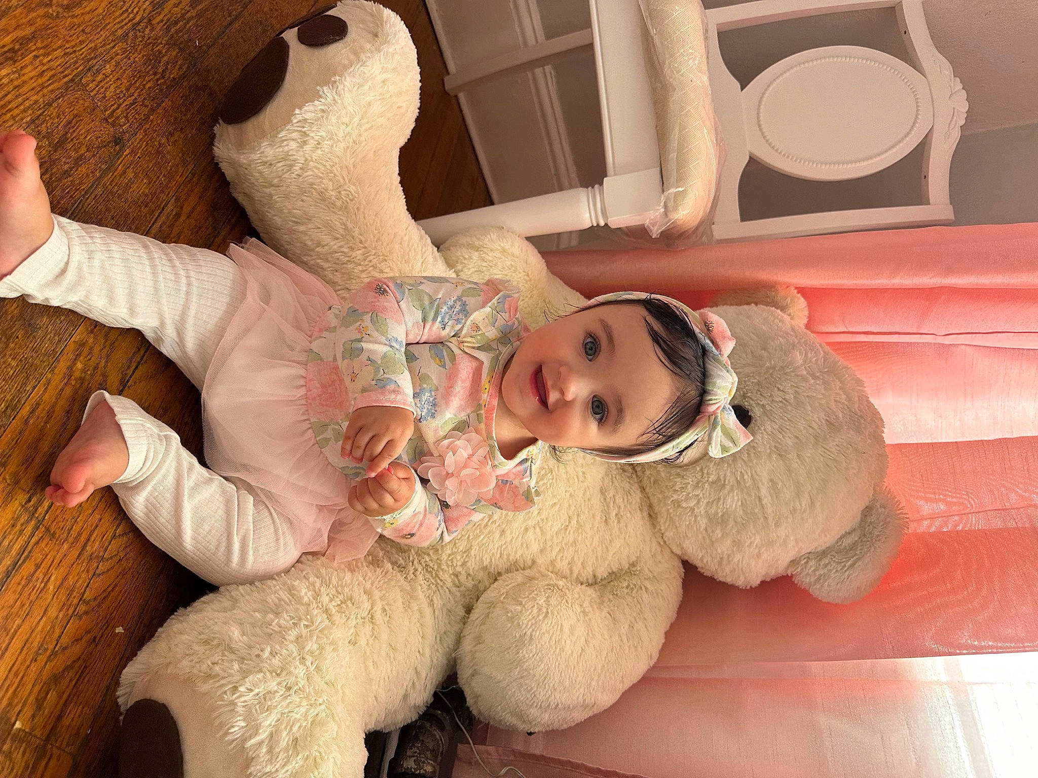 Laiyah is registered to the contest to win money with this photo: baby_sleeping, child, comfort, foot, fur, gesture, hand, happy, head, human_body, human_leg, joy, knee, person, plush, room, skin, stuffed_toy, textile, thigh