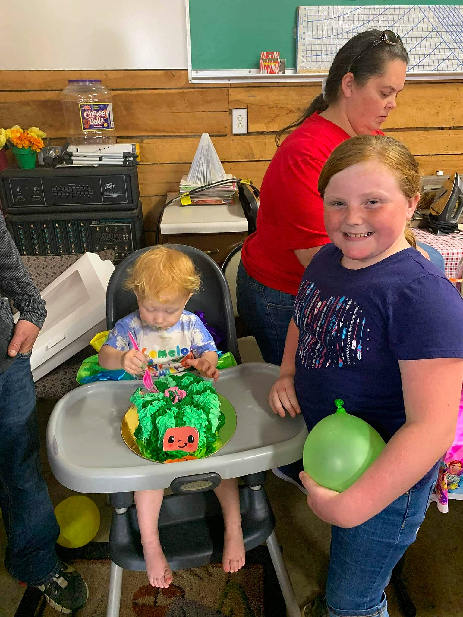 Jayla joined the competition — help win amazing prizes! balloon, chair, child, couch, event, fun, green, jeans, joy, leg, leisure, person, play, room, sharing, shelf, shorts, smile, sneakers, table