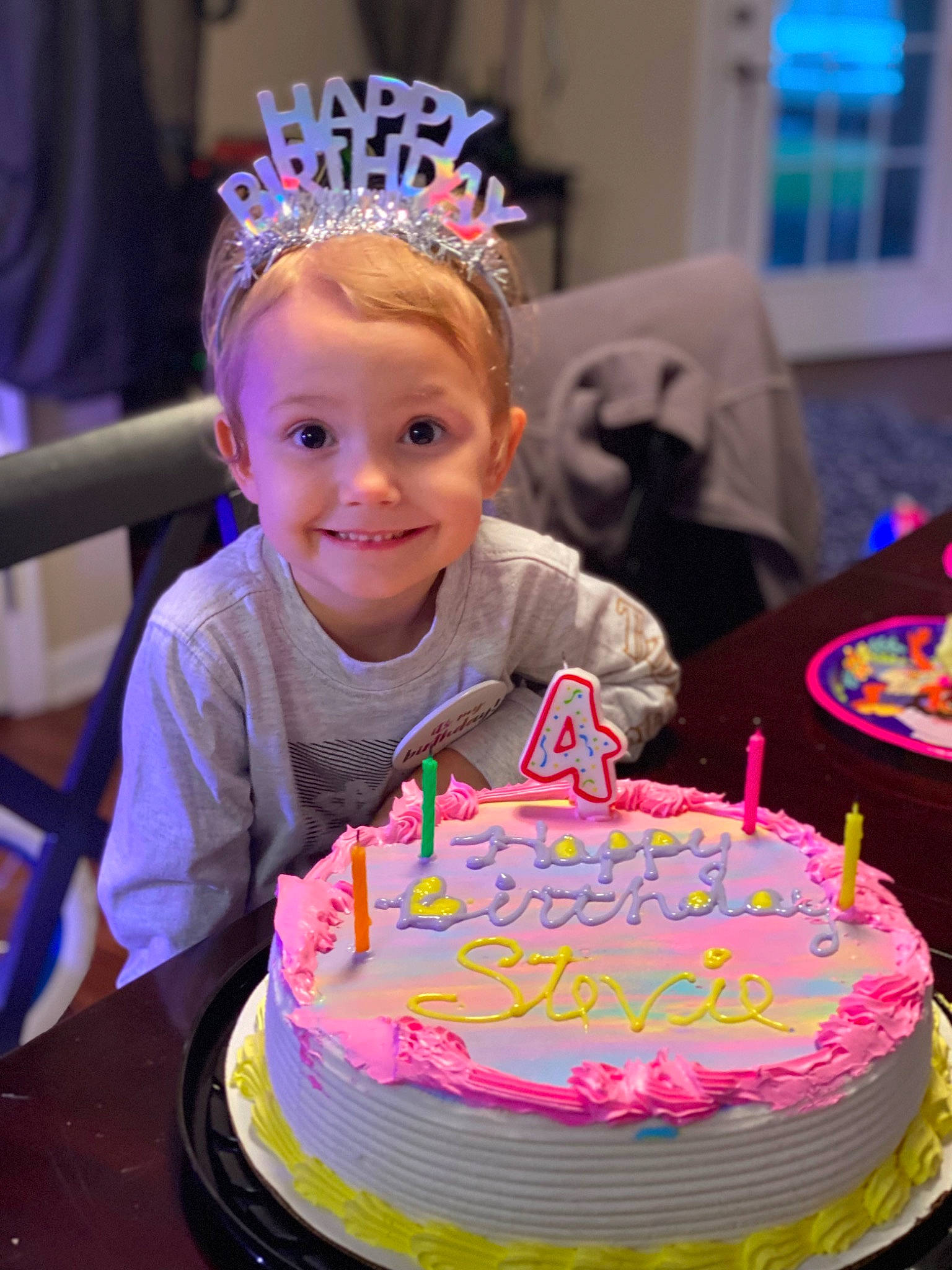 Stevie joined the competition — help win amazing prizes! baked_goods, birthday, birthday_cake, birthday_candle, birthday_party, cake, cake_decorating, cake_decorating_supply, candle, dessert, event, food, fun, joy, person, pink, purple, smile, sugar_cake, table