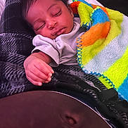 Marquell joined the competition — help win amazing prizes! baby, newborn, infant, sleeping, blanket, colorful_blanket, hand, lap, belly, navel, clothing, soft_texture, portrait, close_up, peaceful, indoors, skin, eyelashes, cozy, resting