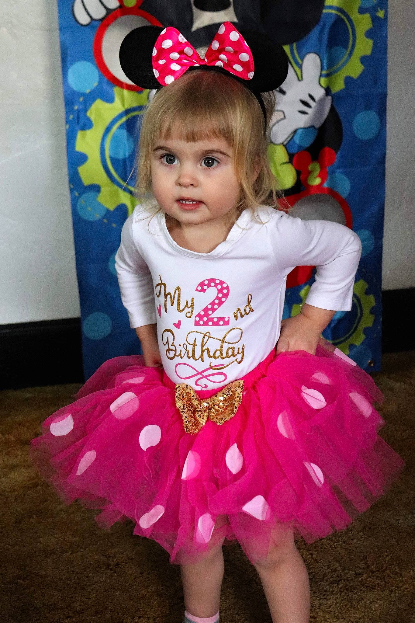 April joined the competition — help win amazing prizes! baby_toddler_clothing, beauty, child, clothing, costume, event, facial_expression, fun, happy, magenta, party, party_supply, pattern, person, pink, red, ruffle, sleeve, snapshot, toddler