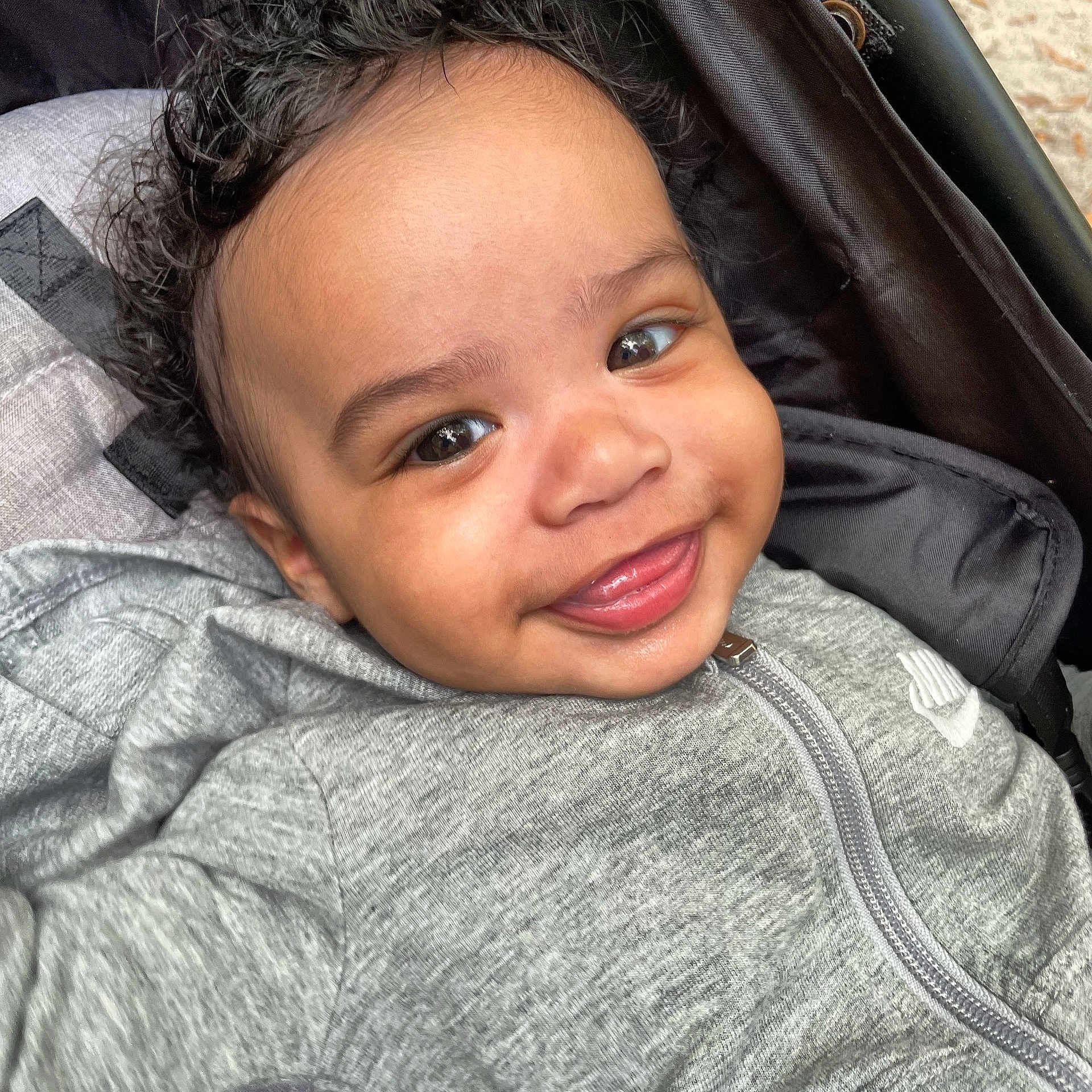 Kazafyih joined the competition — help win amazing prizes! baby, babylaughing, blackhair, bodypart, clothing, coat, cosmetics, dimples, face, happy, head, jacket, lipstick, mouth, person, photography, portrait, selfie, shoulder, smile