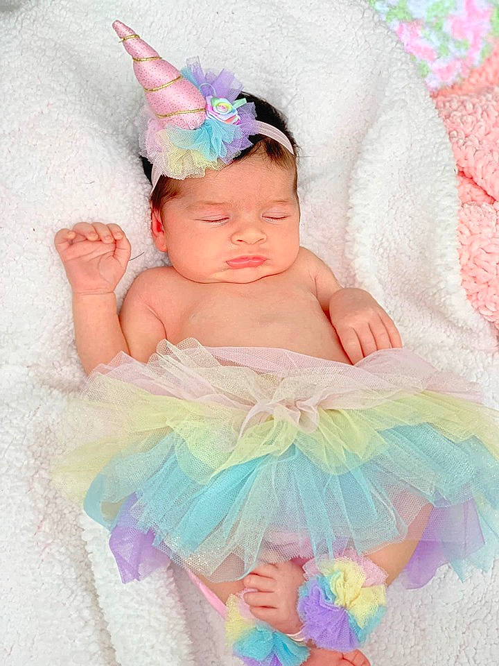 Keagan joined the competition — help win amazing prizes! baby, baby_bloomers, baby_products, baby_toddler_clothing, ballet_tutu, child, clothing, costume, costume_accessory, fashion_accessory, hair_accessory, headgear, headpiece, person, pink, product, toddler, turquoise