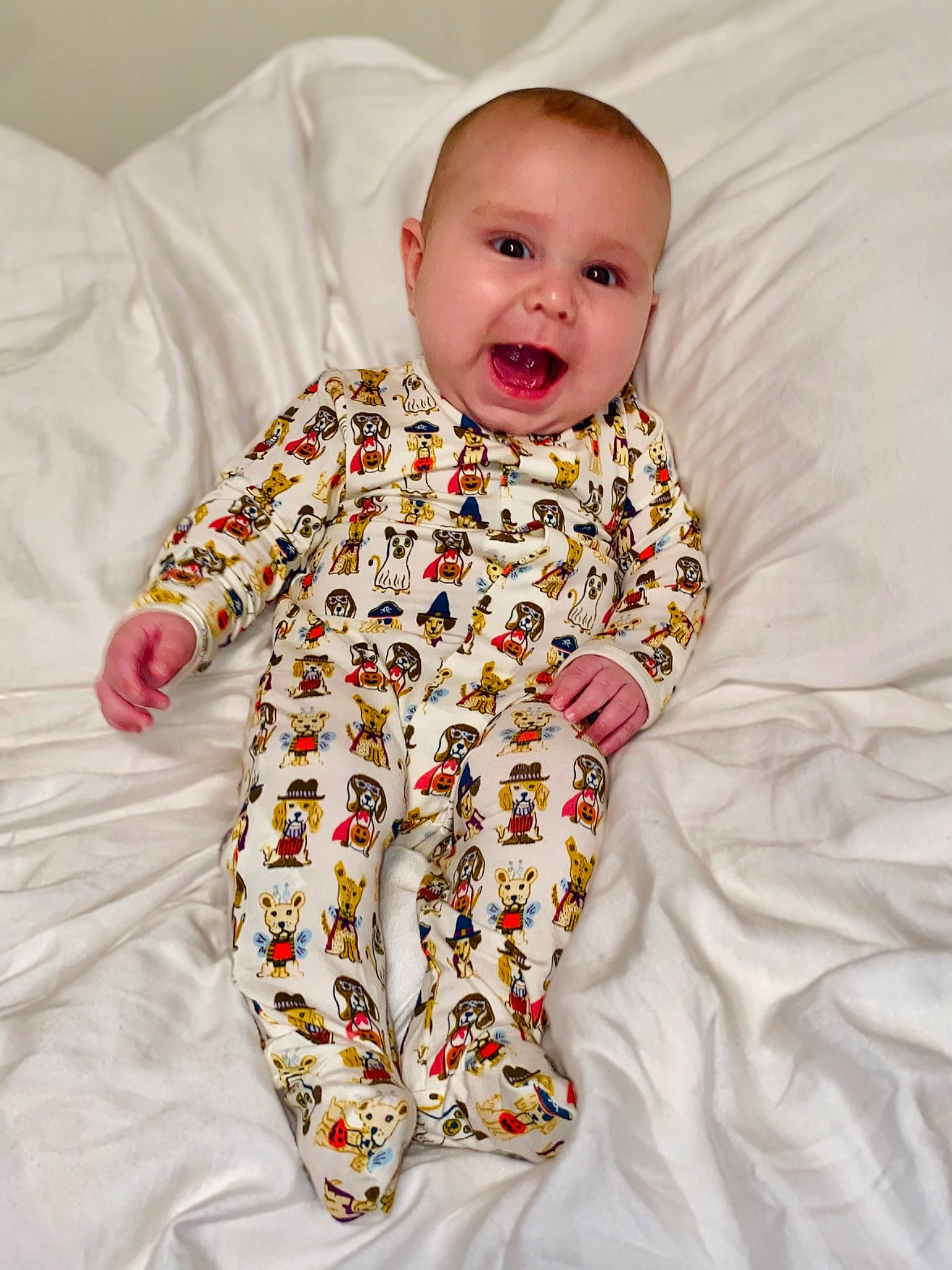 Beckham joined the competition — help win amazing prizes! baby, baby_laughing, baby_products, baby_sleeping, baby_toddler_clothing, bedding, child, collar, comfort, face, happy, linens, nightwear, pattern, person, product, sleeve, smile, t_shirt, textile
