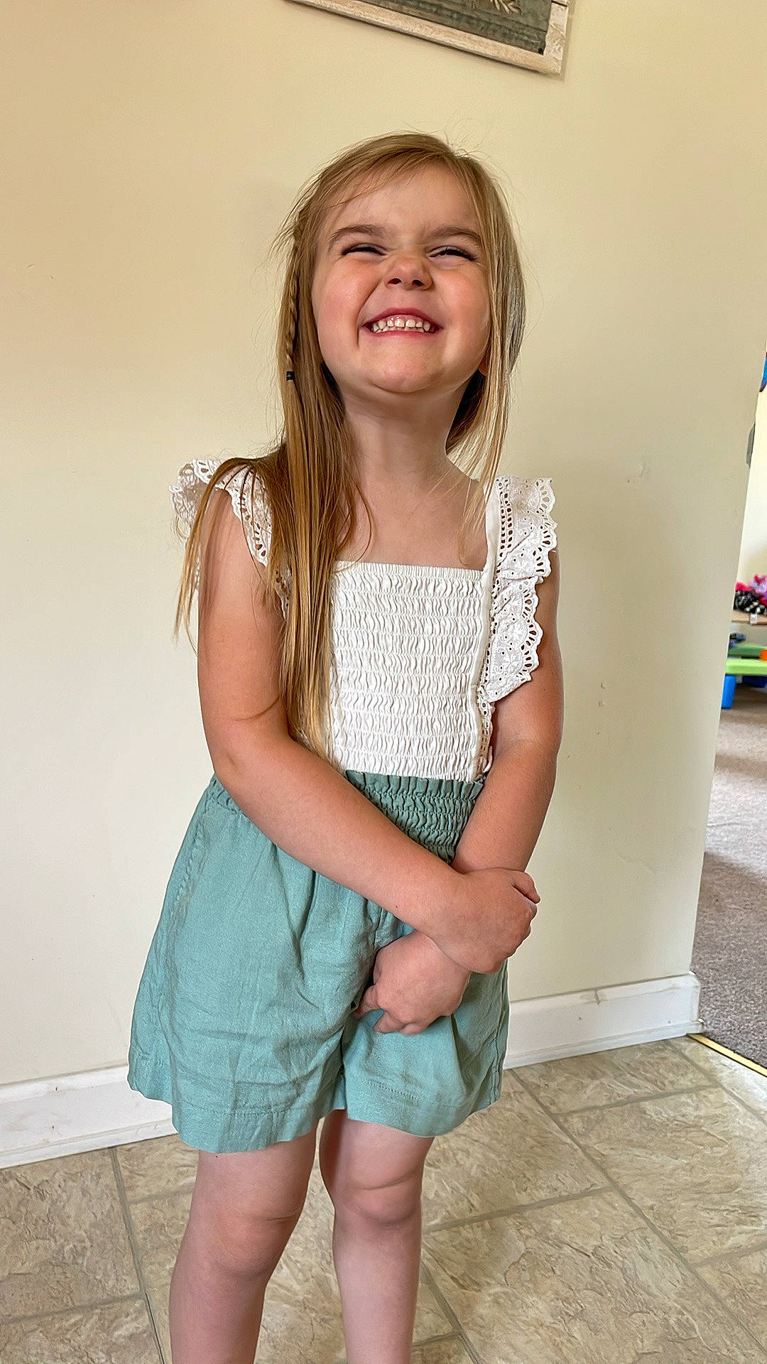 Braelynn joined the competition — help win amazing prizes! elbow, face, flash_photography, hair, hairstyle, happy, human_body, joint, joy, knee, leg, neck, person, shoulder, skin, sleeve, smile, standing, t_shirt, thigh