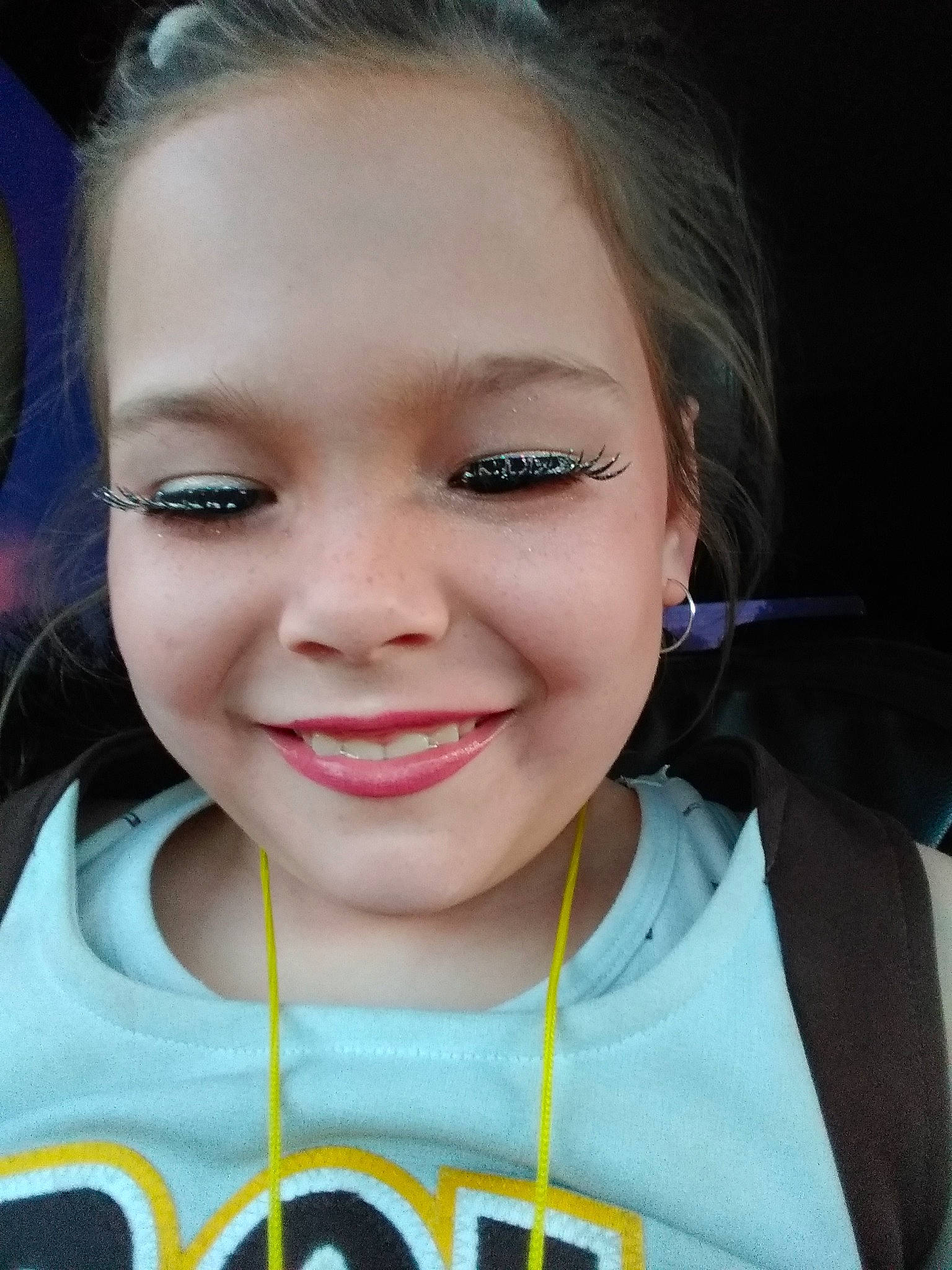 Adalyn is registered to the contest to win money with this photo: cheek, chin, cool, ear, electric_blue, eye, eyebrow, eyelash, facial_expression, flash_photography, forehead, fun, hair, happy, iris, jaw, joy, lip, nose, person