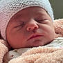 baby, newborn, sleeping, hat, blanket, cozy, closeup, face, infant, soft, warm, peaceful, cute, child, portrait, knitted_hat, sleep, rest, toddler, indoors