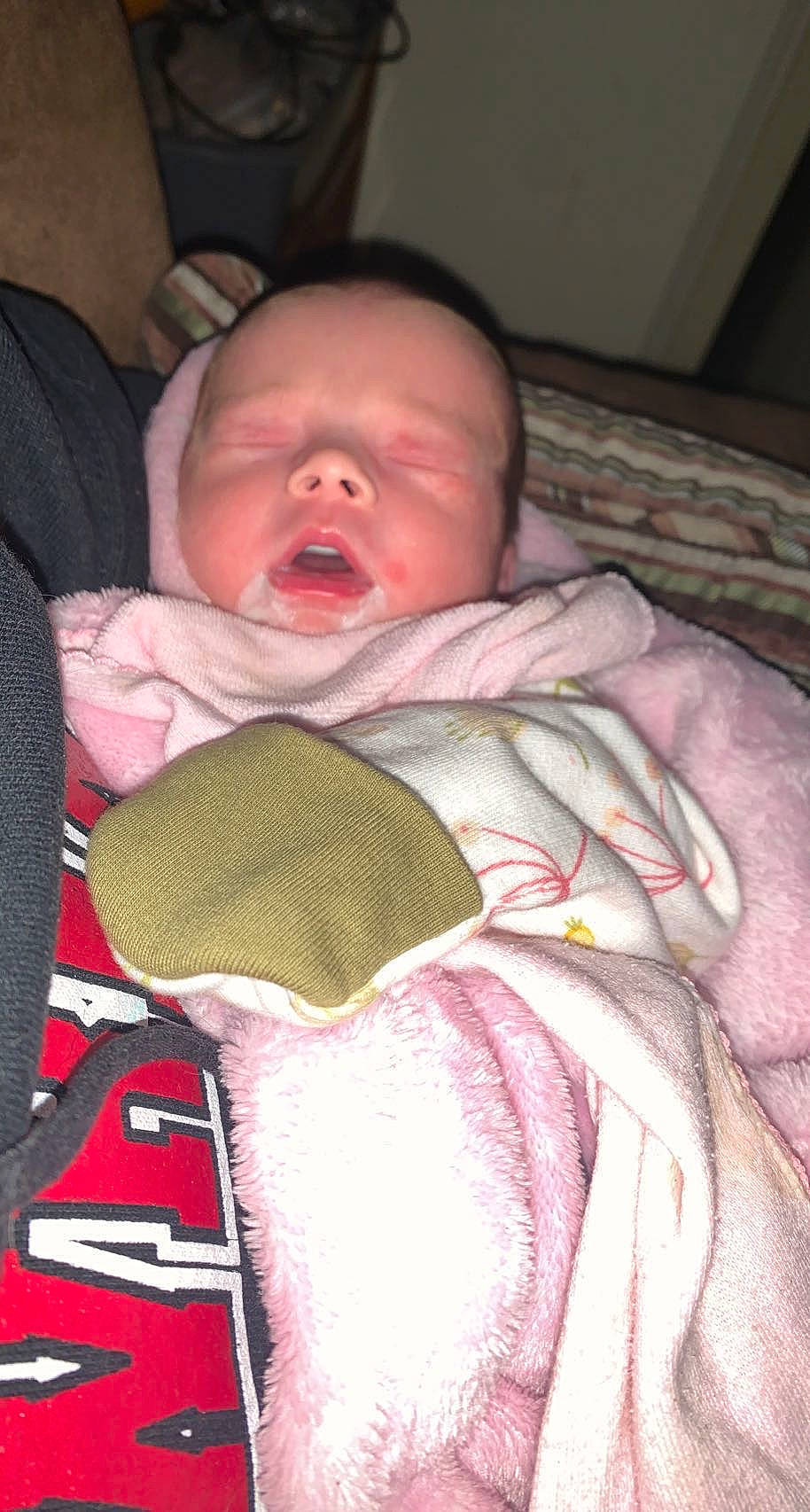 Alora joined the competition — help win amazing prizes! baby, baby_products, baby_sleeping, baby_toddler_clothing, bedtime, carmine, cheek, child, chin, comfort, eye, human_body, iris, linens, mouth, nose, organ, person, room, skin