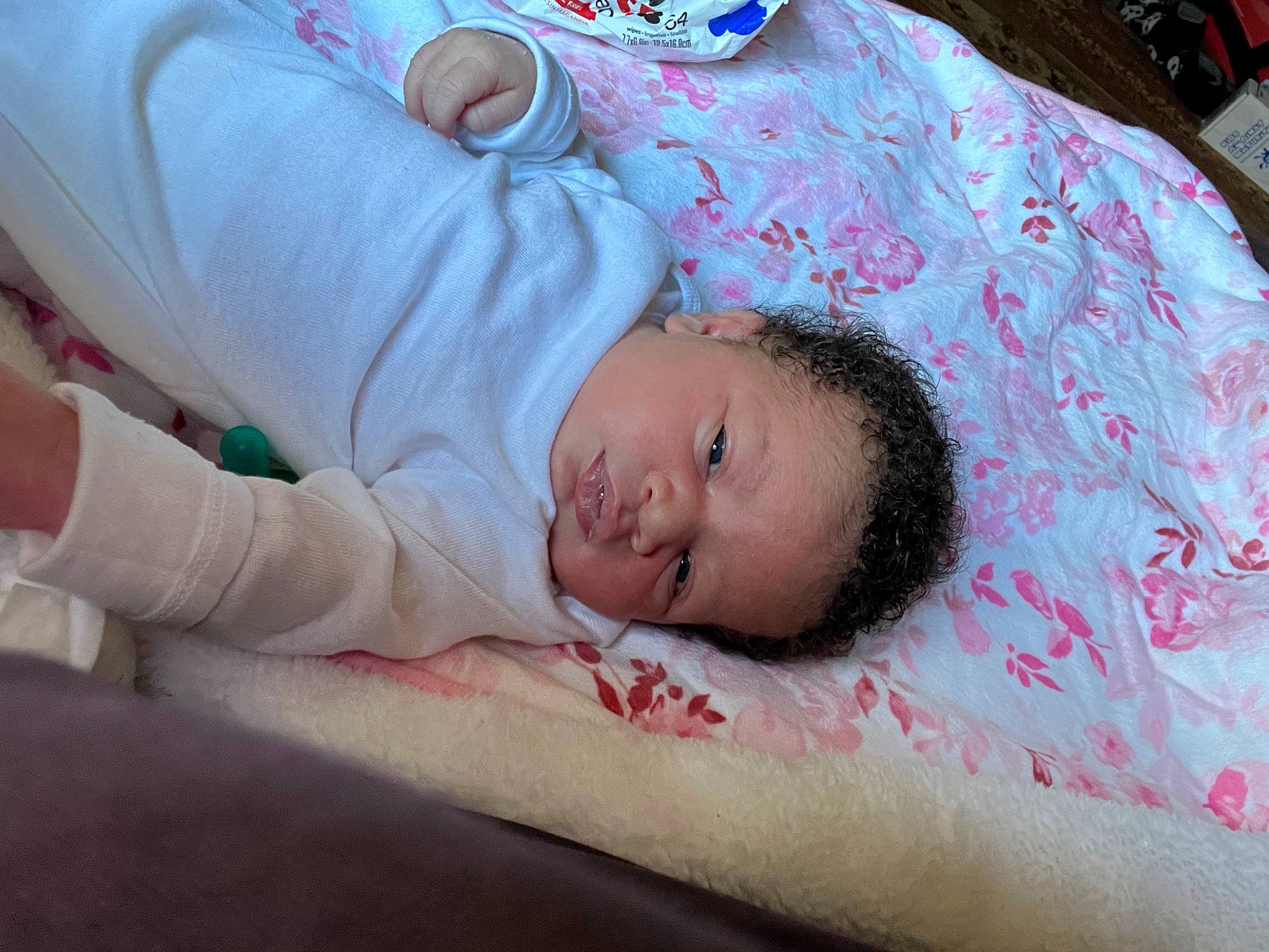 Emani is registered to the contest to win money with this photo: baby, bed_sheet, bedding, bedtime, child, comfort, flesh, fun, fur, linens, nap, pattern, person, room, skin, sleep, sleeve, toddler