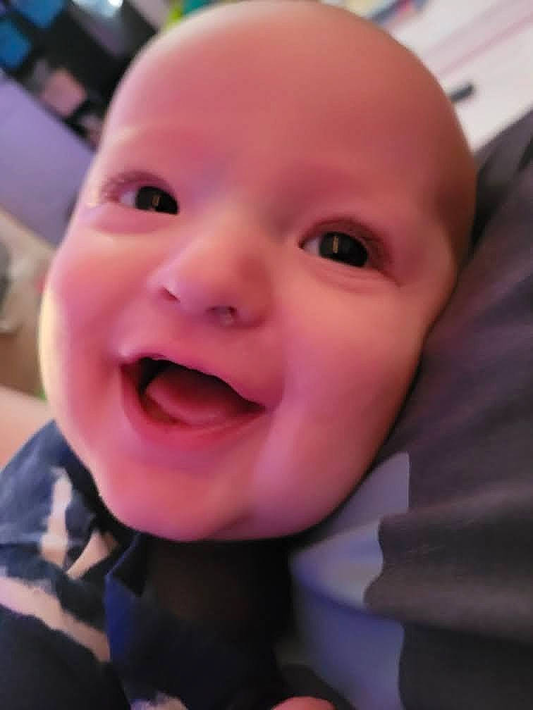 Gryffin joined the competition — help win amazing prizes! baby, cheek, chin, ear, eyebrow, eyelash, finger, gesture, happy, iris, jaw, lip, mouth, nose, person, pink, skin, smile, toddler, tongue