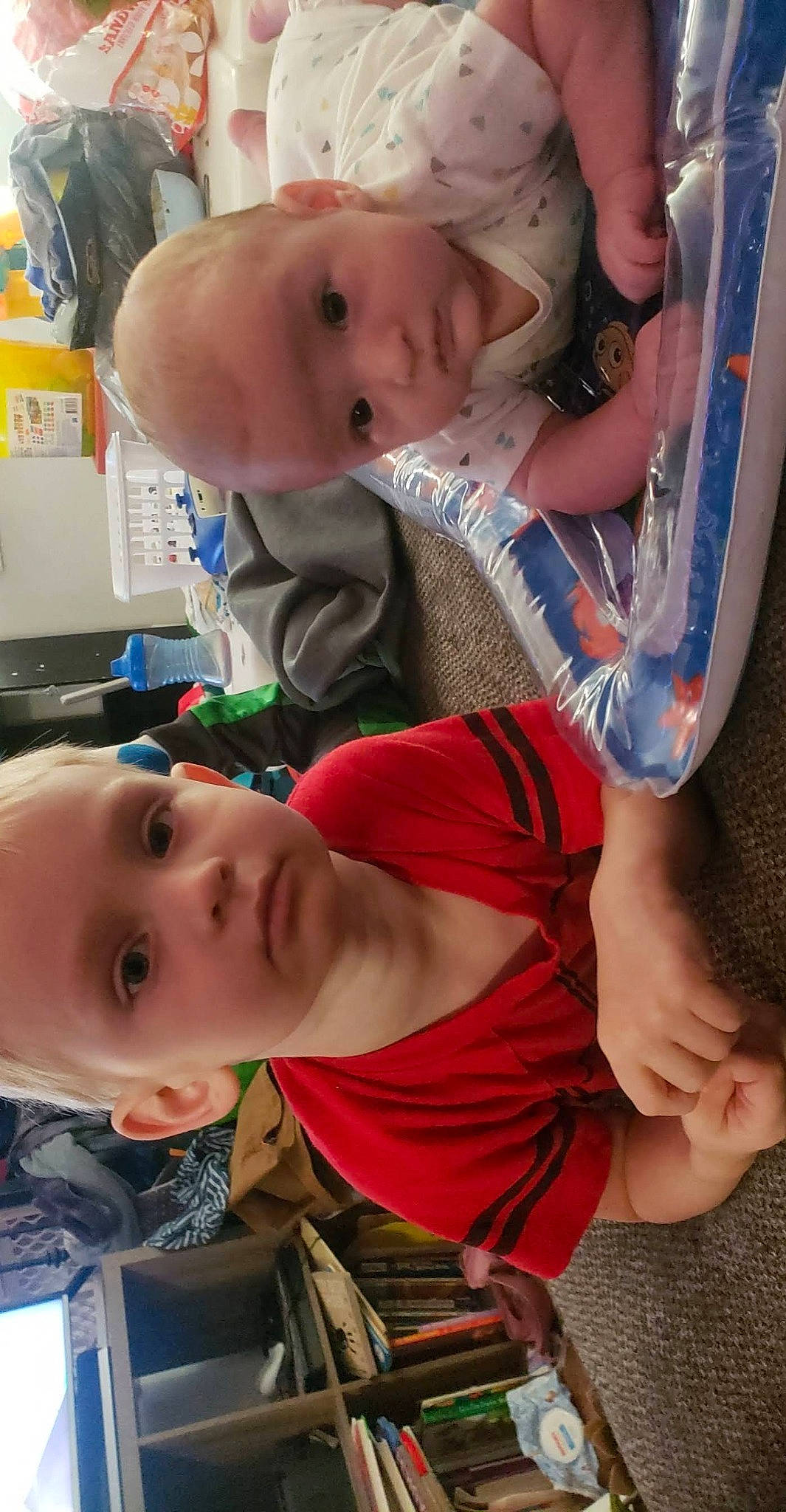 Theodore joined the competition — help win amazing prizes! baby, baby_products, baby_toddler_clothing, cheek, chest, child, comfort, face, facial_expression, fun, happy, leisure, mouth, nose, person, room, sitting, skin, t_shirt, toddler