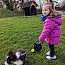 élonie Duval a rejoint le concours — aidez-le/la à gagner de superbes lots ! child, girl, puppy, dog, park, grass, jacket, pink_jacket, scarf, leash, tennis_ball, smile, outdoor, trees, wooden_shelter, boots, play, winter_coat, portrait, happy