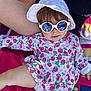 Lilyrose participe au concours pour gagner de l'argent avec cette photo : toddler, child, sunglasses, hat, strawberry_pattern, pink_clothing, outdoor, sunny, towel, leg, person, baby, summer, cute, reflection, accessory, relaxing, playful, fashion, casual