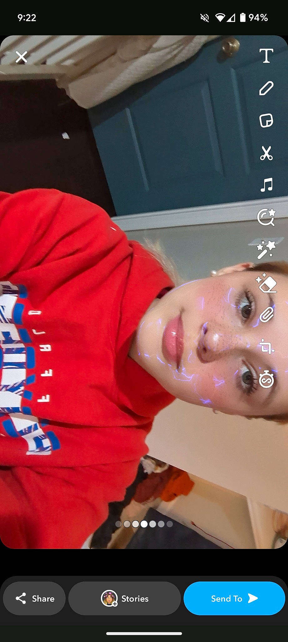 Kinzie is registered to the contest to win money with this photo: carmine, chest, child, eyelash, fashion_accessory, flesh, fun, jewellery, lip, mouth, pattern, person, room, selfie, sleeve, smile, sportswear, t_shirt