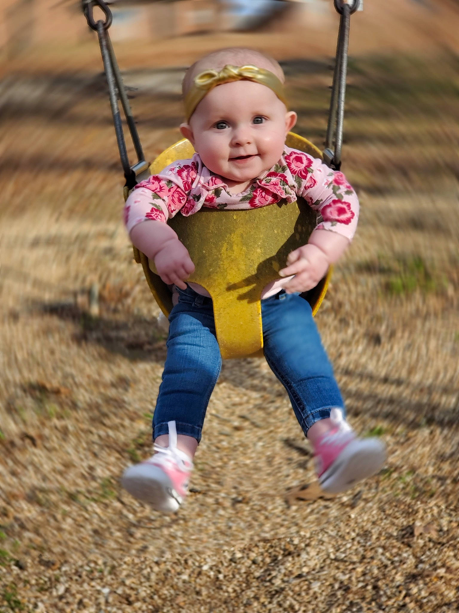 Leila Dream joined the competition — help win amazing prizes! baby, child, fun, grass, happy, outdoor_play_equipment, person, photography, pink, play, playground, public_space, recreation, smile, soil, swing, toddler, tree