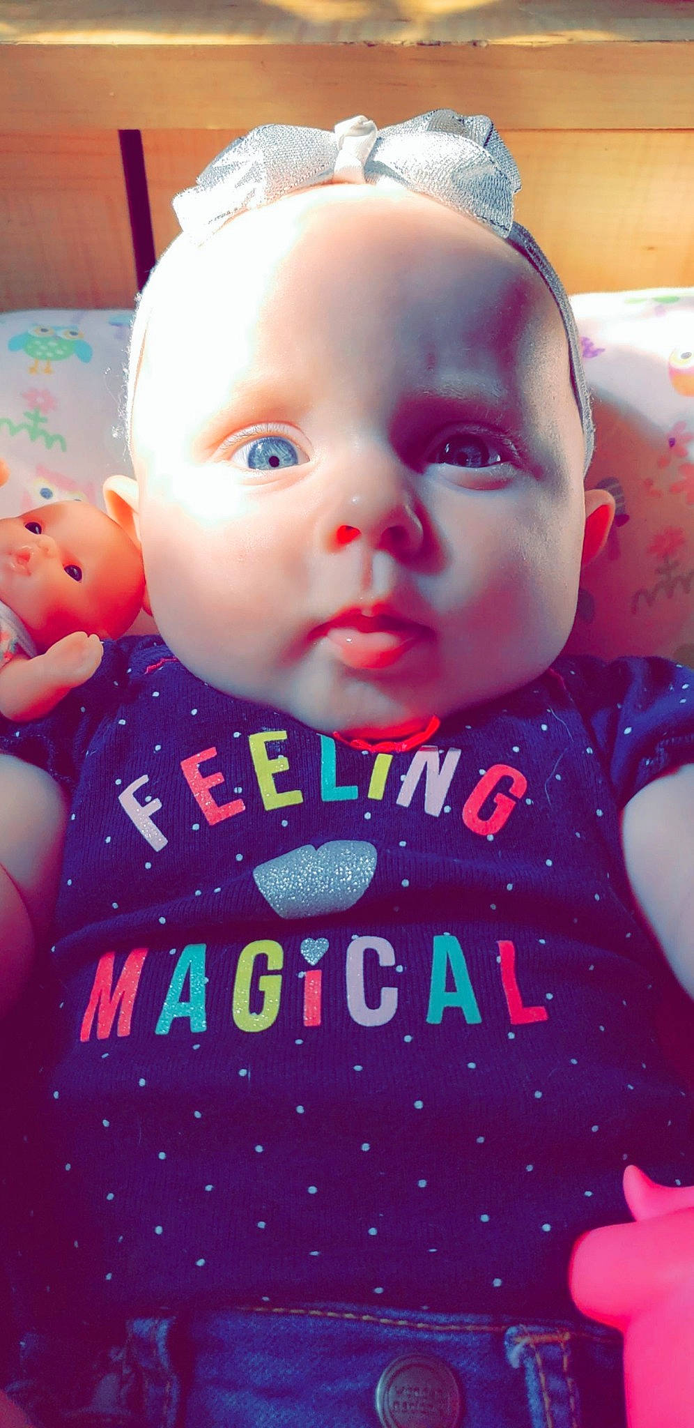 Leila Dream joined the competition — help win amazing prizes! baby, baby_products, baby_toddler_clothing, cheek, child, doll, dress, ear, eye, face, forehead, head, iris, lip, person, pink, product, skin, smile, toddler