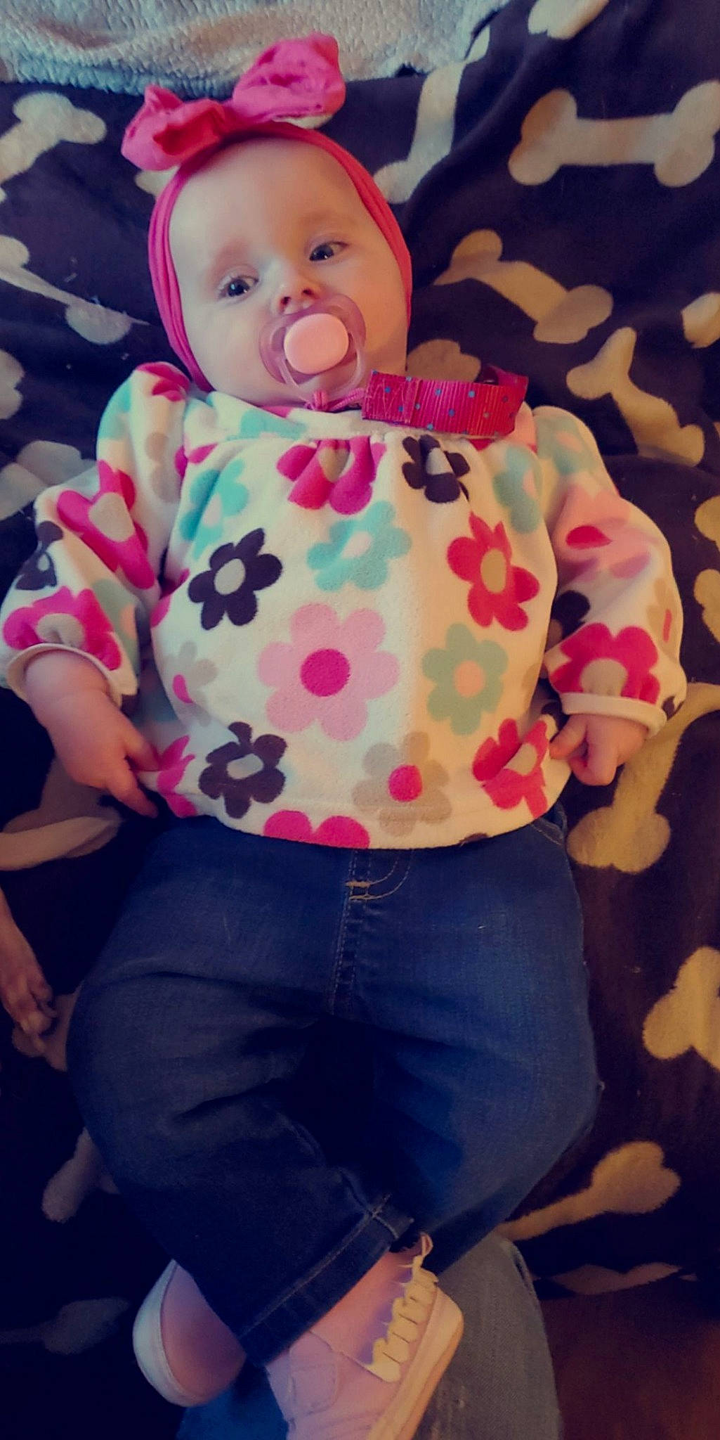 Leila Dream is registered to the contest to win money with this photo: baby, cheek, child, doll, pattern, person, pink, textile, toddler, toy