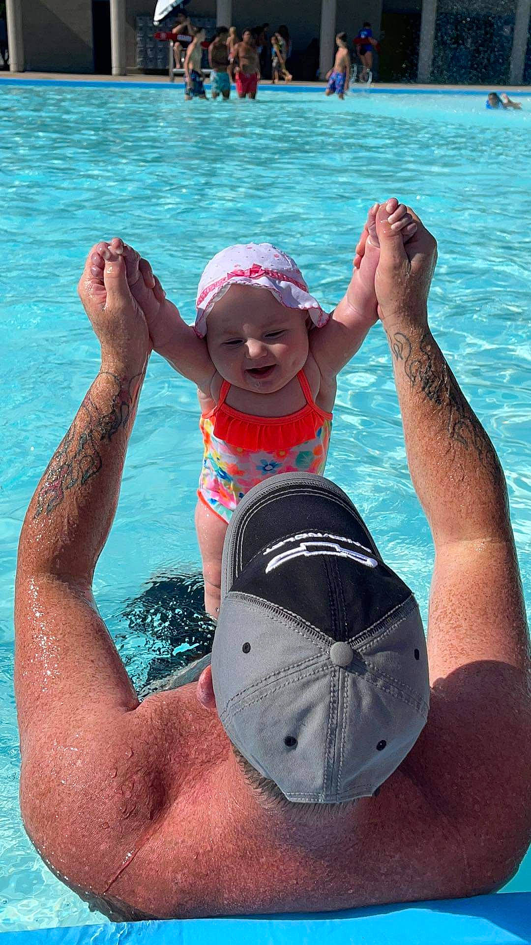 Delyla Sunshine joined the competition — help win amazing prizes! aqua, azure, baseball_cap, blue, cap, chest, cool, fun, happy, hat, headgear, headwear, human_body, leg, leisure, muscle, people_on_beach, person, recreation, swimming_pool
