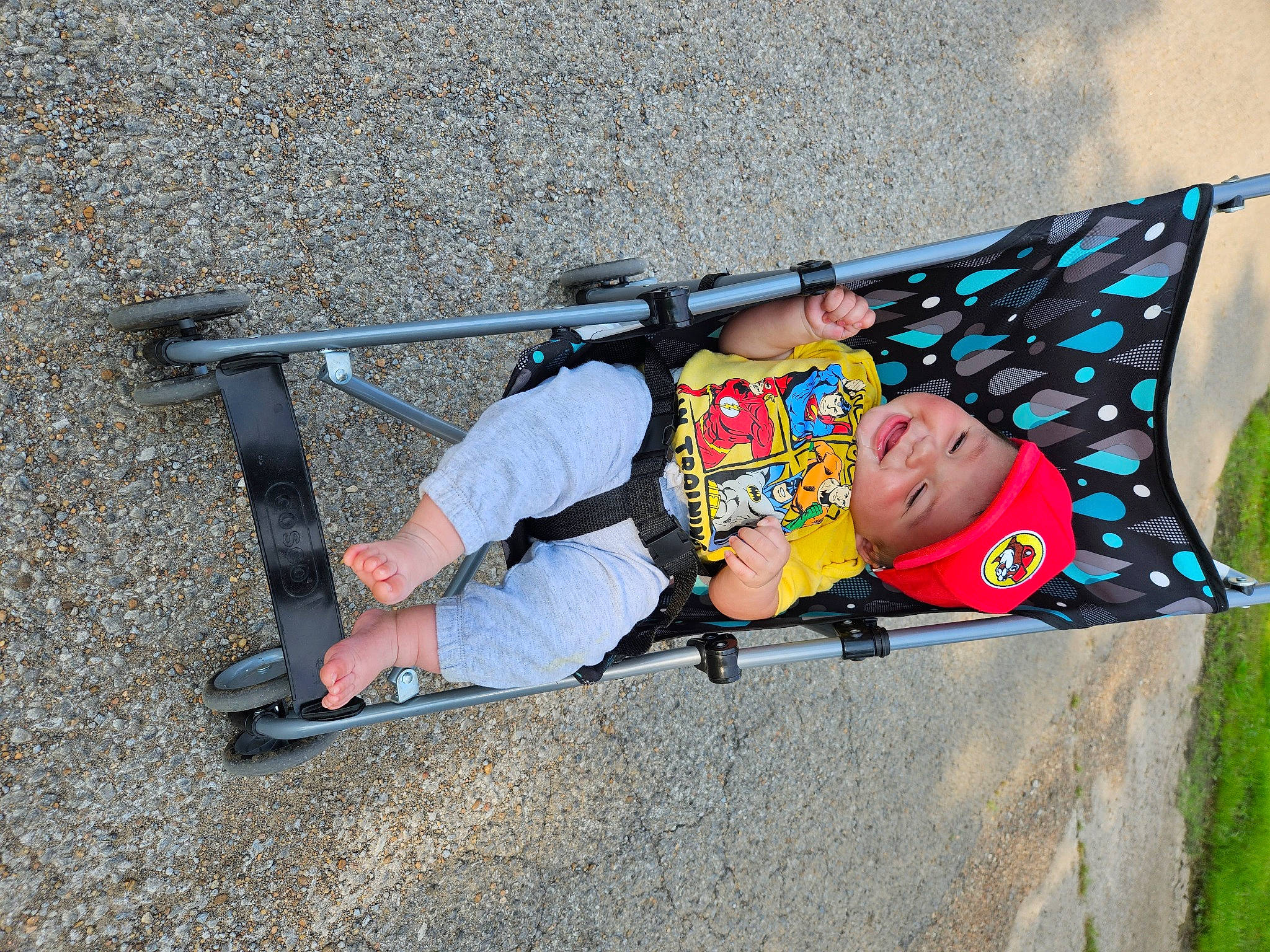 Tanner joined the competition — help win amazing prizes! baby_products, child, fun, headwear, joy, leisure, outdoor_shoe, person, recreation, toddler, walking_shoe, wheel