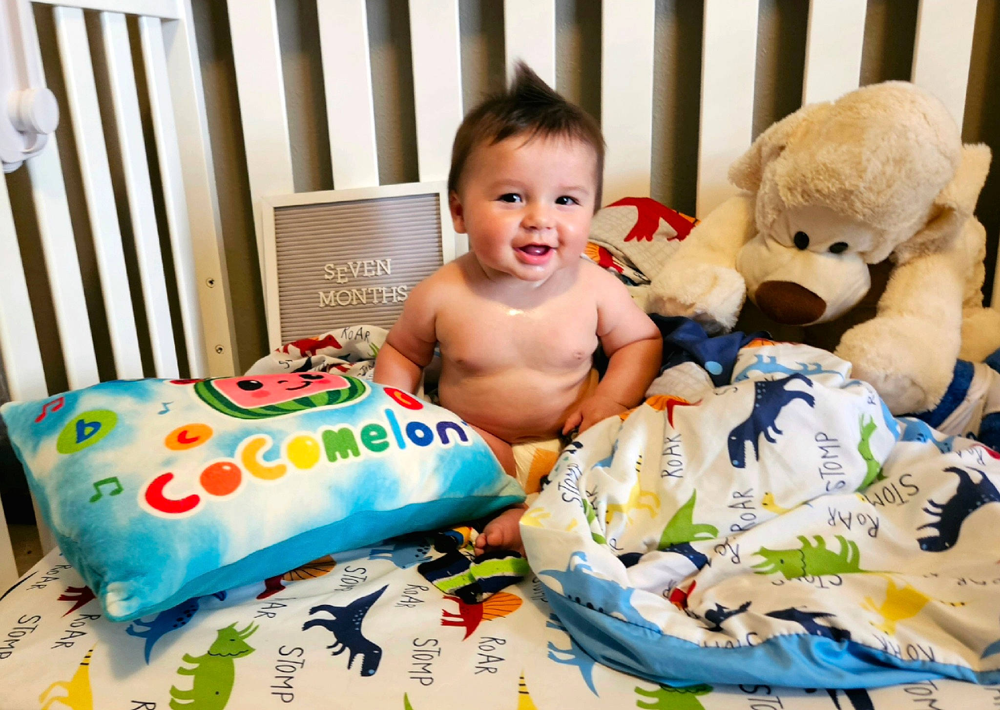 Tanner is registered to the contest to win money with this photo: baby, baby_products, baby_toddler_clothing, cake_decorating, cake_decorating_supply, child, comfort, dessert, event, happy, joy, party, person, product, room, sitting, smile, stuffed_toy, sugar_cake, sweetness