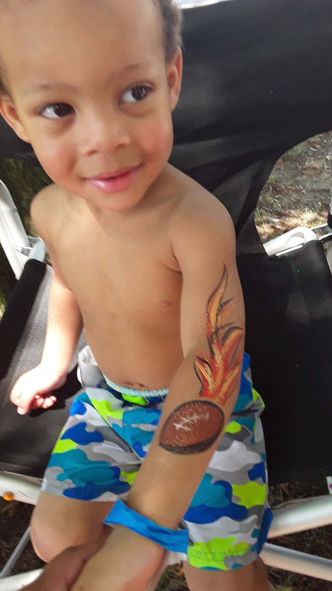 Josiah joined the competition — help win amazing prizes! abdomen, arm, baby, barechested, chest, child, fun, joy, leg, male, muscle, person, play, shorts, skin, smile, summer, toddler, trunk, trunks