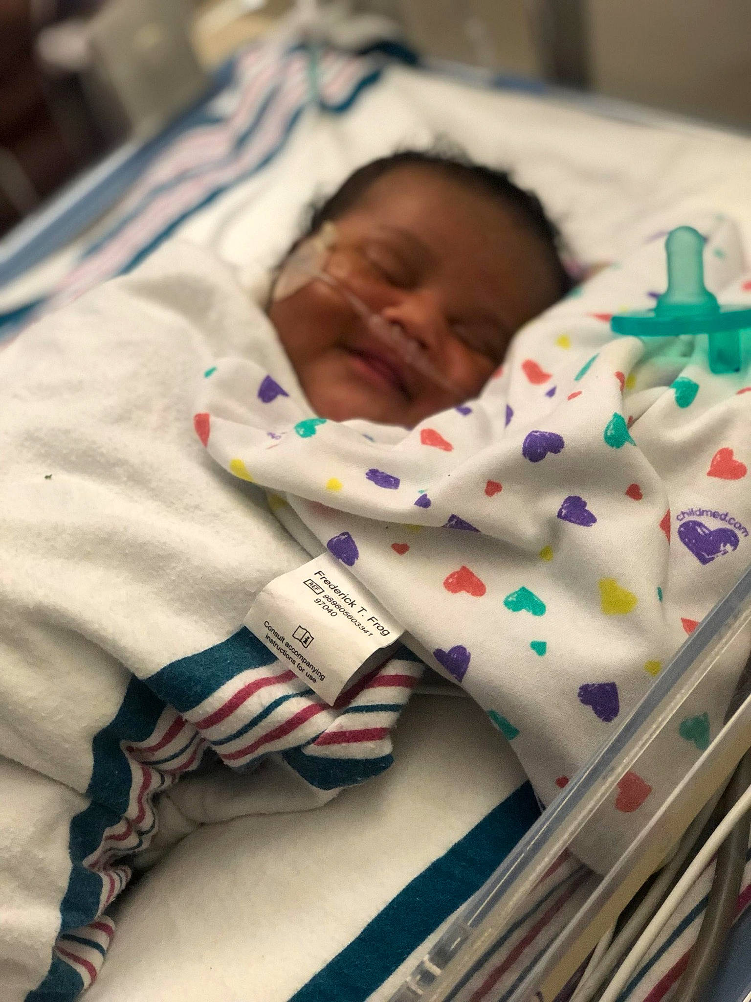 Jaylah is registered to the contest to win money with this photo: baby, bedtime, birth, blanket, cheek, child, hospital_bed, nap, person, skin, sleep, toddler