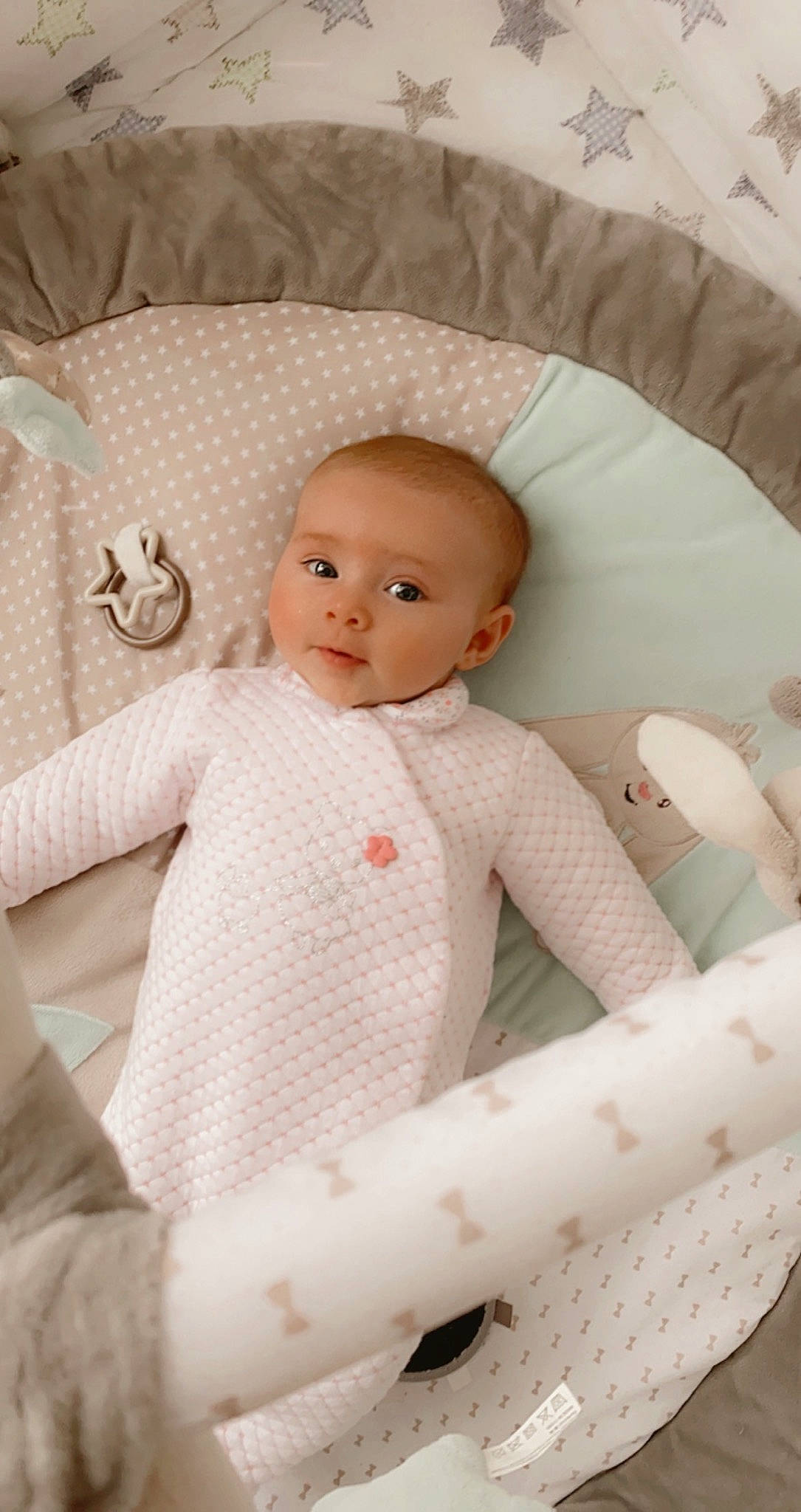 Calie participe au concours pour gagner de l'argent avec cette photo : baby_toddler_clothing, beige, cheek, child, comfort, doll, dress, eye, eyelash, head, iris, lip, outerwear, person, pink, product, skin, sleeve, textile, toy