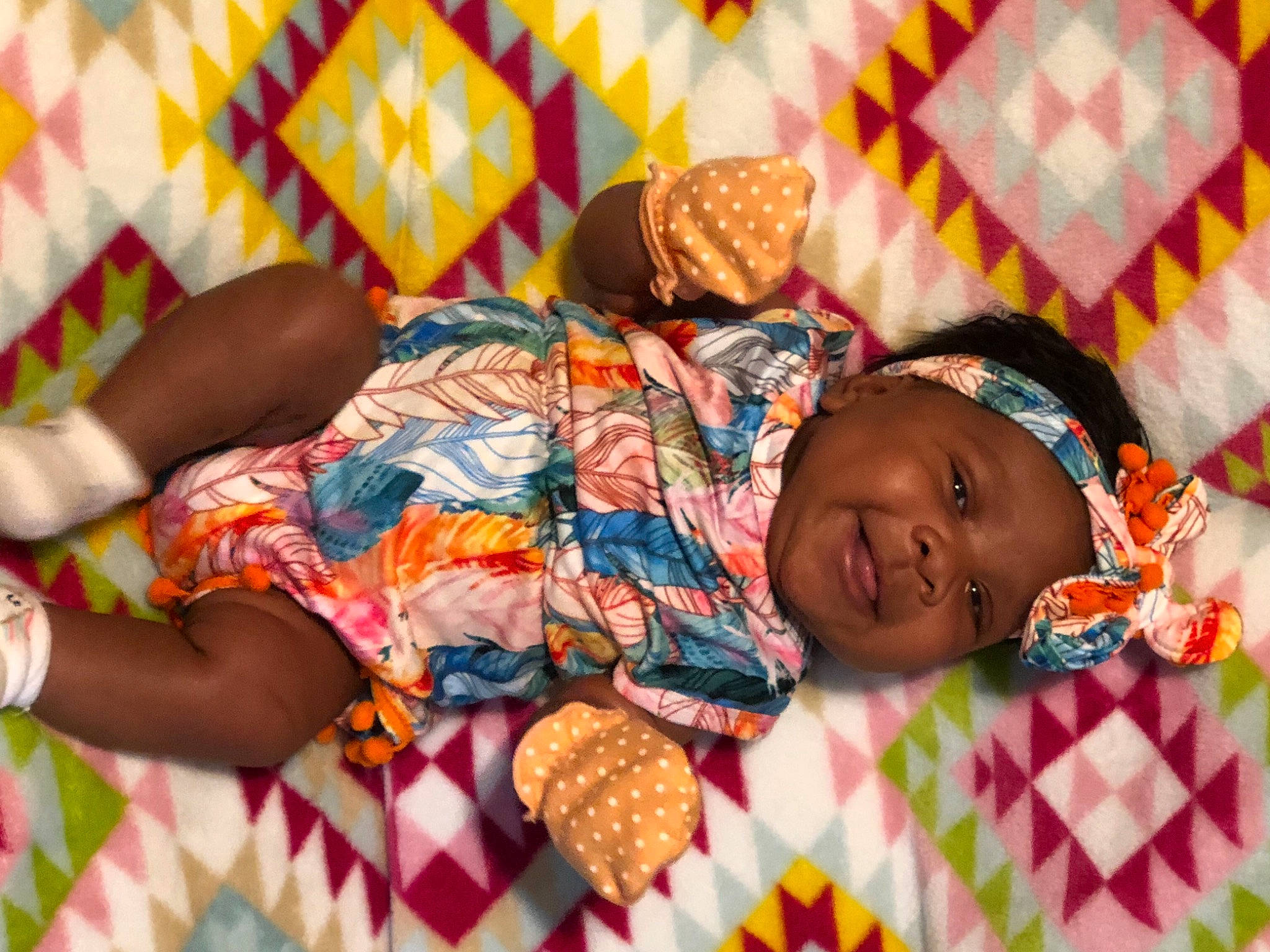 Adalynne joined the competition — help win amazing prizes! baby, baby_toddler_clothing, headwear, joy, linens, nightwear, nose, pajamas, pattern, person, plaid, textile