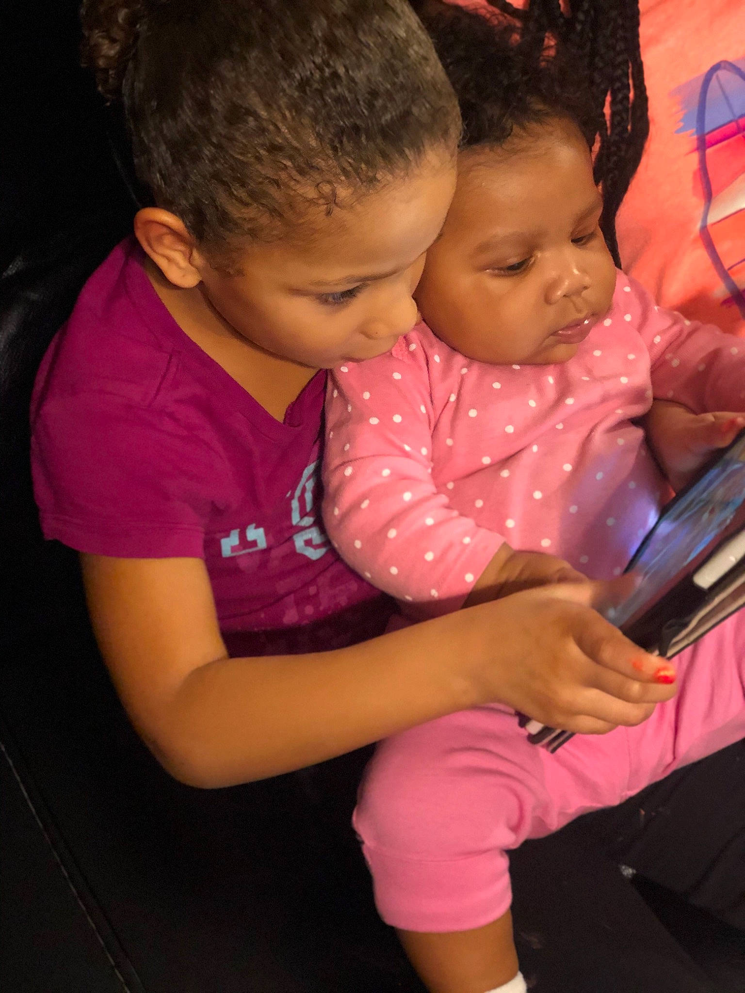 Adalynne is registered to the contest to win money with this photo: arm, baby, baby_products, baby_toddler_clothing, cheek, child, ear, face, finger, hand, head, lap, love, magenta, nail, person, pink, sharing, skin, thumb