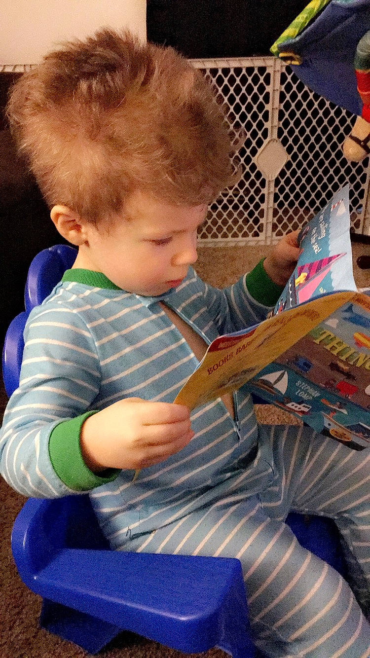 Dominic joined the competition — help win amazing prizes! child, learning, person, play, reading, sitting, toddler