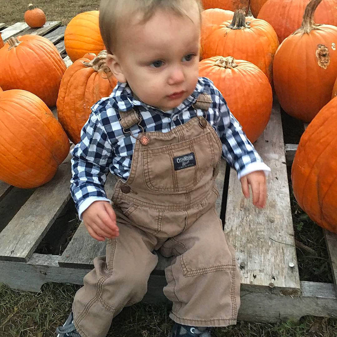 Kurt joined the competition — help win amazing prizes! calabaza, child, halloween, outerwear, person, pumpkin, toddler, winter_squash