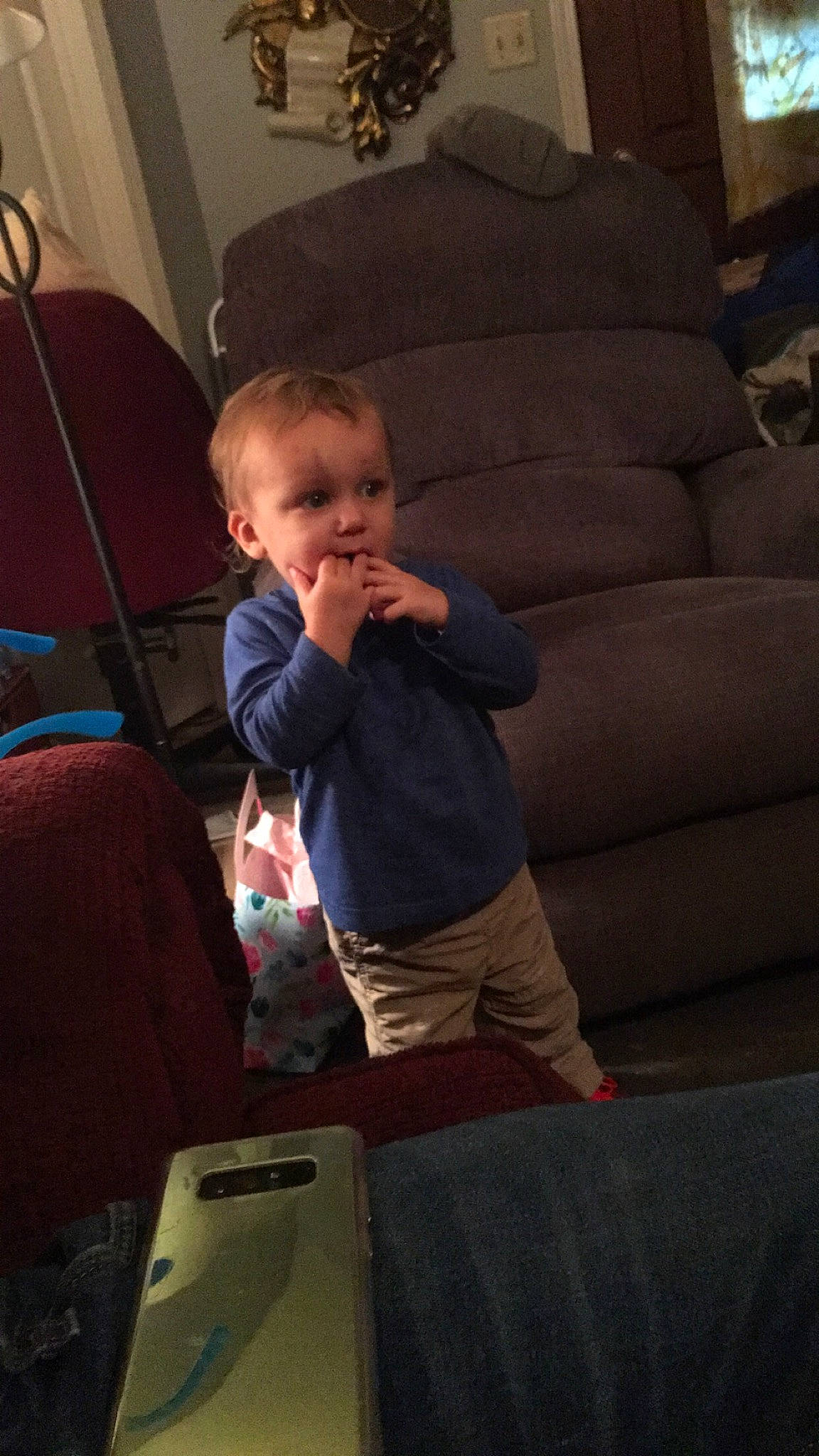 Kurt joined the competition — help win amazing prizes! arm, child, couch, day, fun, furniture, infant, nap, person, product, sitting, snapshot, standing, toddler