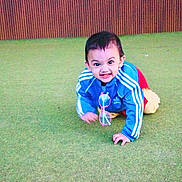 Arwa Musfirah joined the competition — help win amazing prizes! toddler, child, crawling, blue_jacket, adidas, glasses, pink_glasses, green_carpet, indoor, smiling, happy, playful, face, person, wooden_wall, young_child, casual_clothing, cheerful, fun, cute