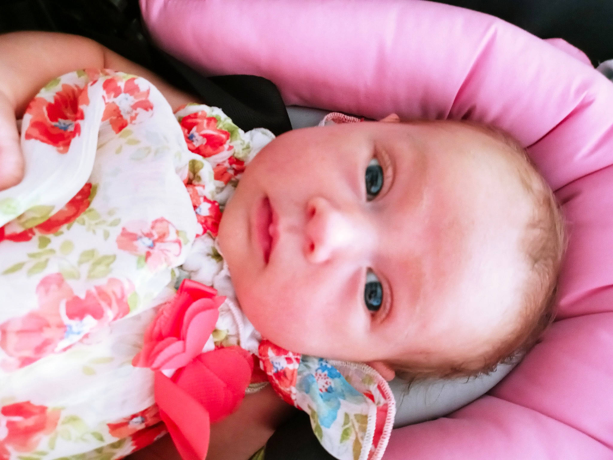 Stevie is registered to the contest to win money with this photo: baby, baby_toddler_clothing, cheek, child, comfort, event, eye, eyelash, happy, head, lip, mouth, neck, nose, person, pink, portrait_photography, skin, toddler