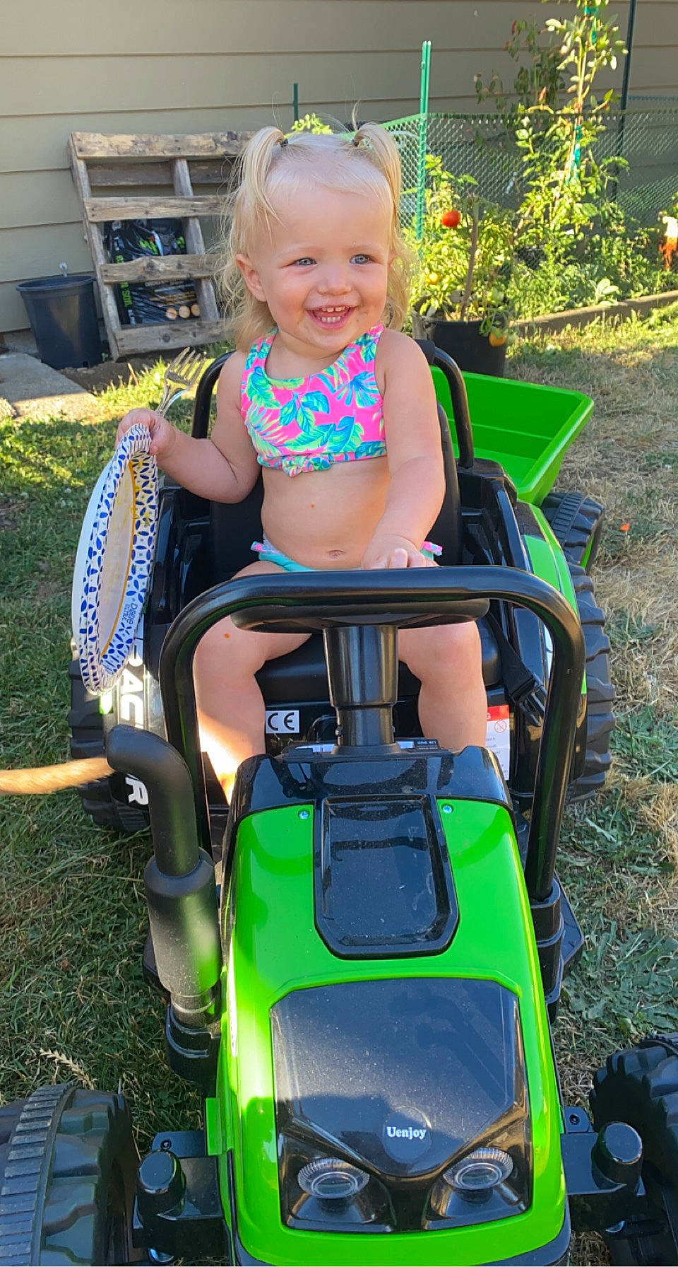 Samantha joined the competition — help win amazing prizes! baby, baby_carriage, baby_products, baby_toddler_clothing, chair, child, electric_blue, face, fun, grass, green, happy, joy, lap, leisure, person, photograph, plant, recreation, smile