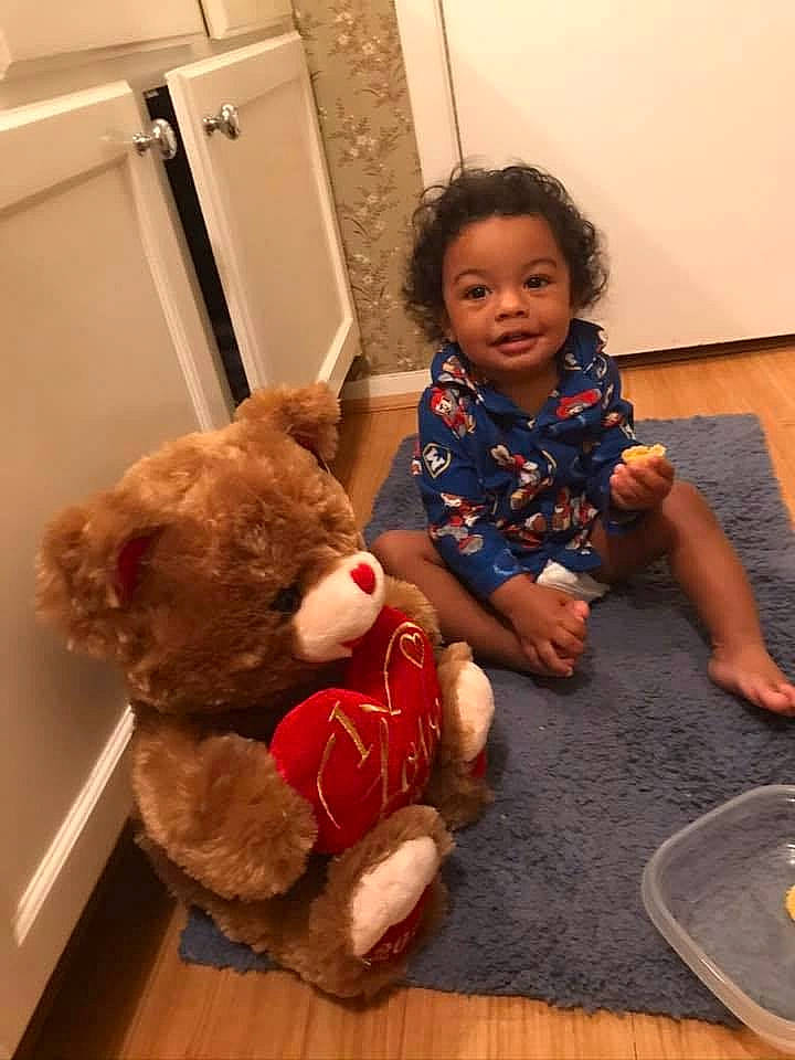 Alexander is registered to the contest to win money with this photo: child, person, play, plush, stuffed_toy, teddy_bear, toddler, toy