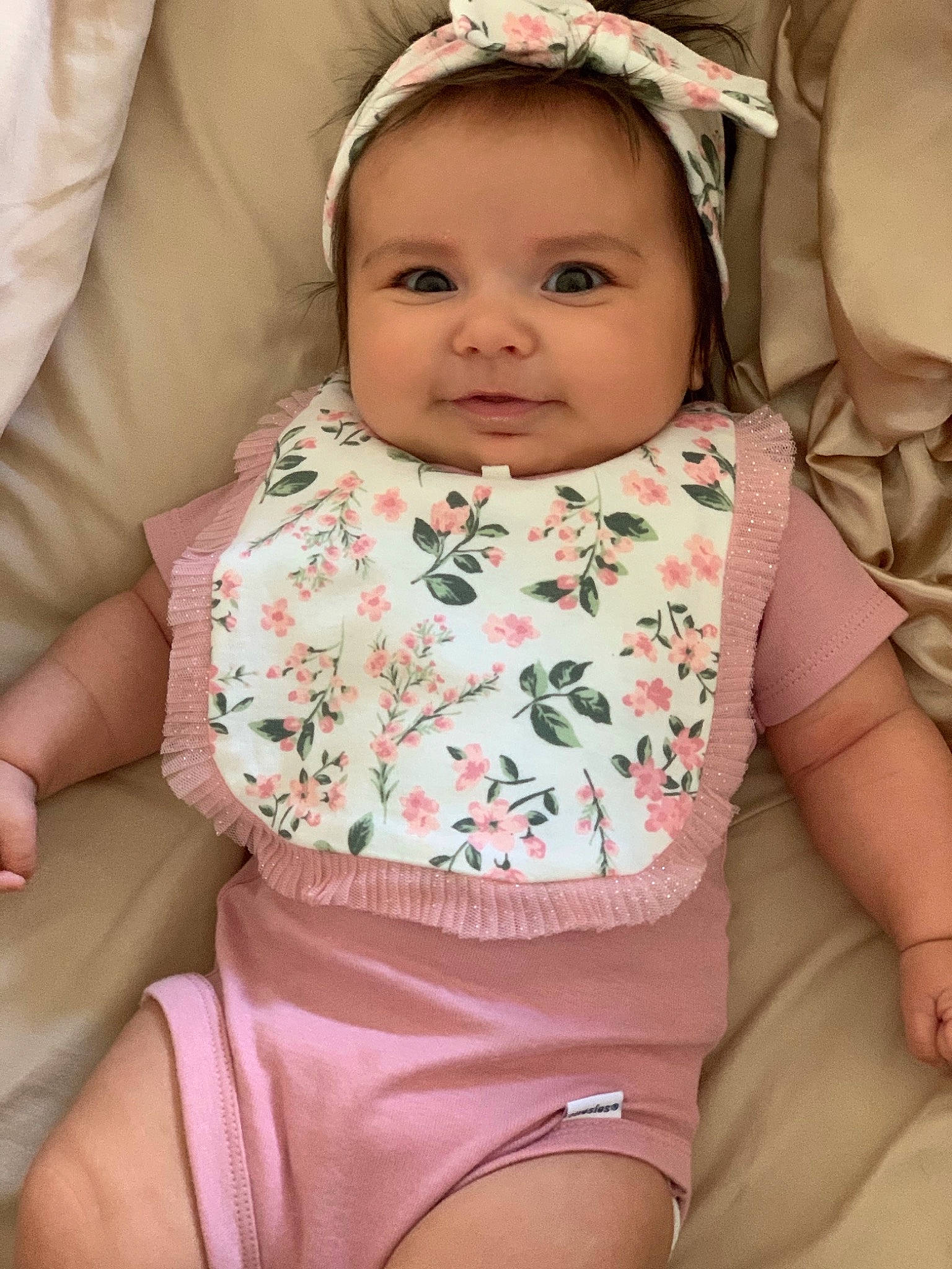 Davina joined the competition — help win amazing prizes! baby, baby_toddler_clothing, cheek, comfort, eye, eyebrow, eyelash, face, finger, happy, headwear, human_body, iris, lip, mouth, neck, nose, person, pink, skin