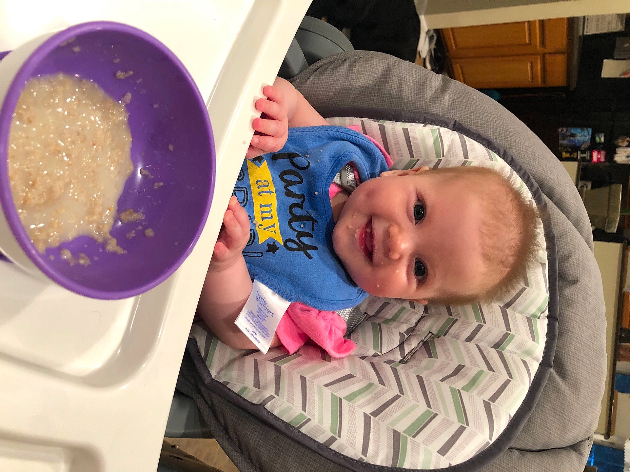 Elyse is registered to the contest to win money with this photo: baby, baby_products, baby_safety, baby_toddler_clothing, bowl, child, comfort, cooking, drink, food, fun, ingredient, joy, kitchen_utensil, mixture, person, product, recipe, skin, smile