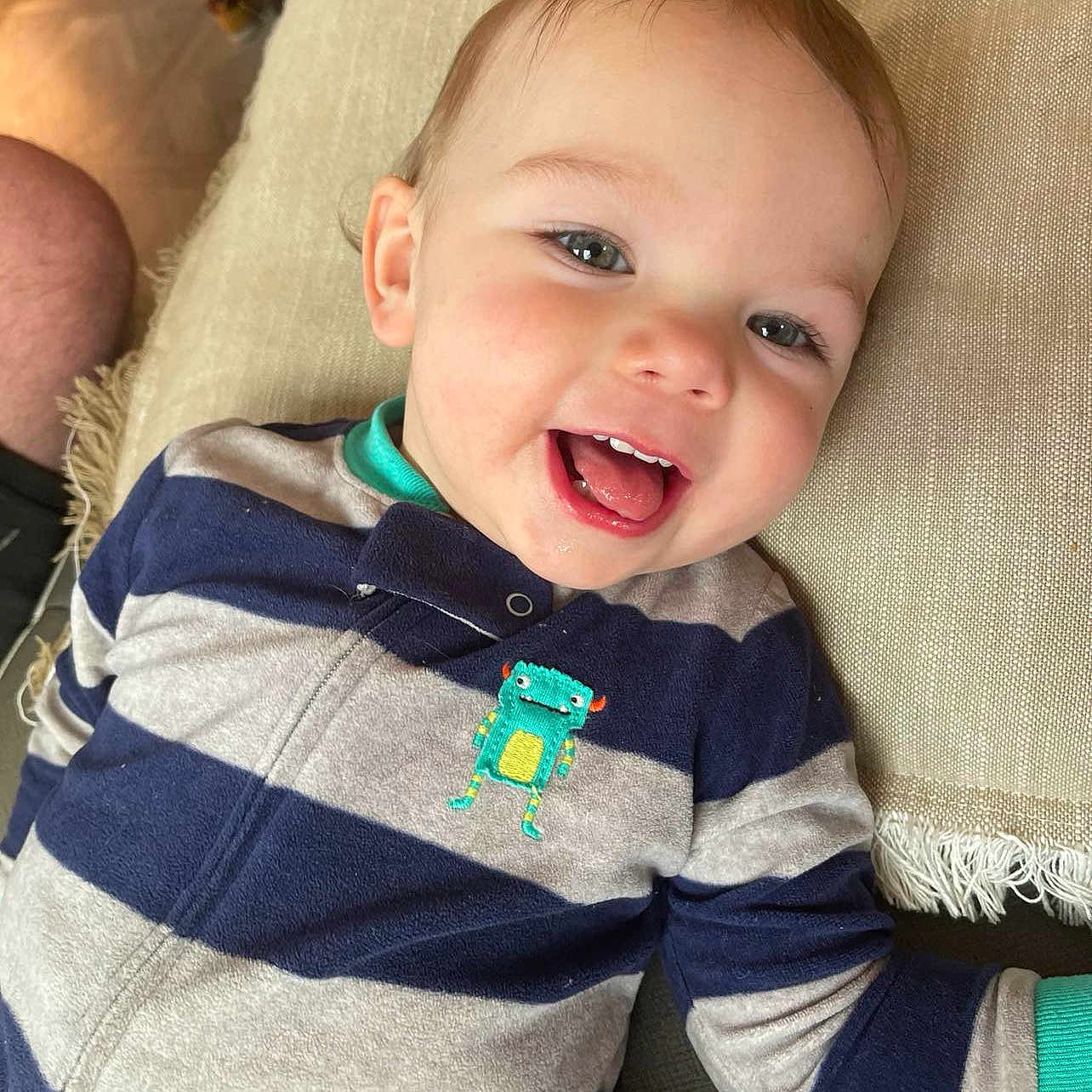 Leo joined the competition — help win amazing prizes! baby, babylaughing, clothing, face, happy, head, laughing, person, photography, portrait, smile, t_shirt