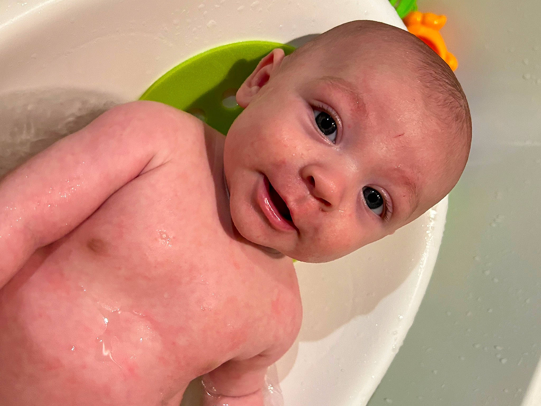Jase joined the competition — help win amazing prizes! baby, baby_bathing, bathing, bathroom, bathtub, cheek, chest, ear, eyelash, fluid, foam, happy, iris, lip, mouth, nose, person, skin, smile, toddler